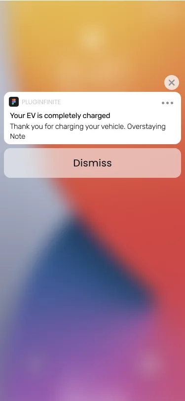 Pluginfinite lock-screen notification: Your EV is completely charged